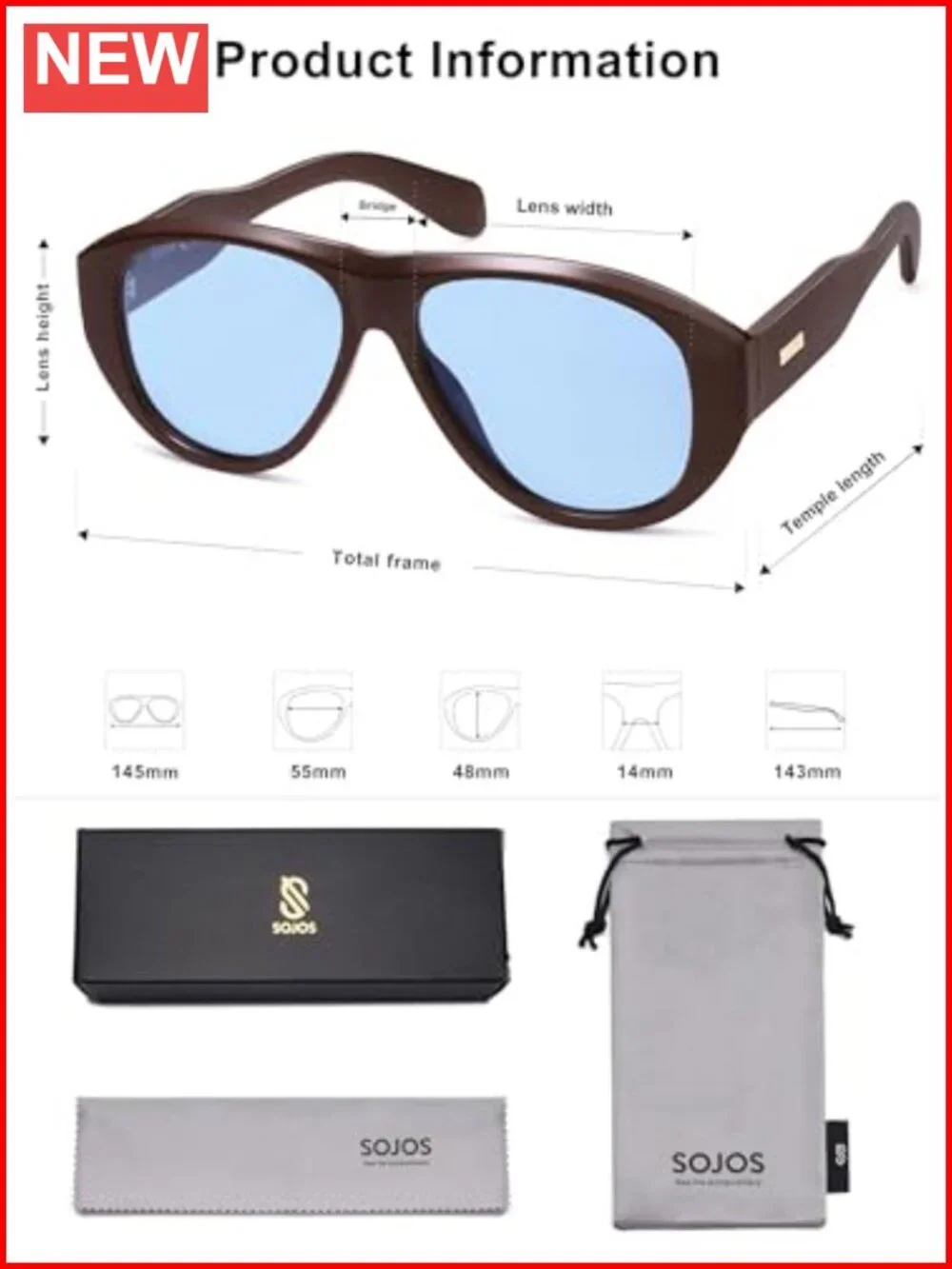 Retro Oversized Polarized Aviator Sunglasses UV400 Protection for Women Men